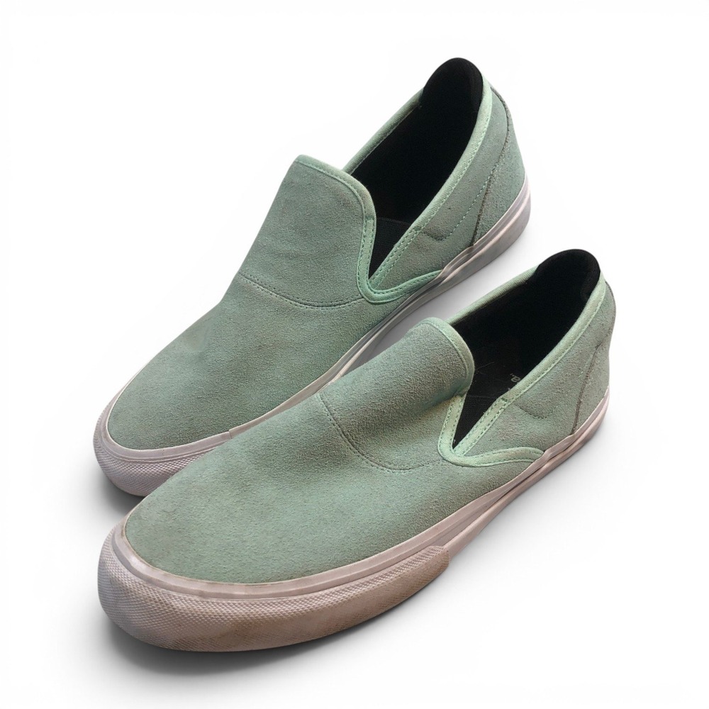 Emerica Mens Wino G6 Slip-On Skate Shoes Mint Green Suede Size 12 Sneaker